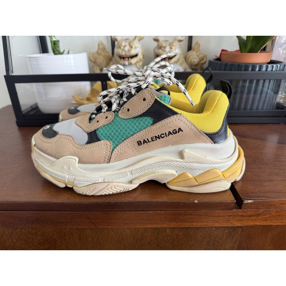 Balenciaga Triple S Sneakers Beige Green Yellow Size 41 Made in Italy 2017 USA 8
